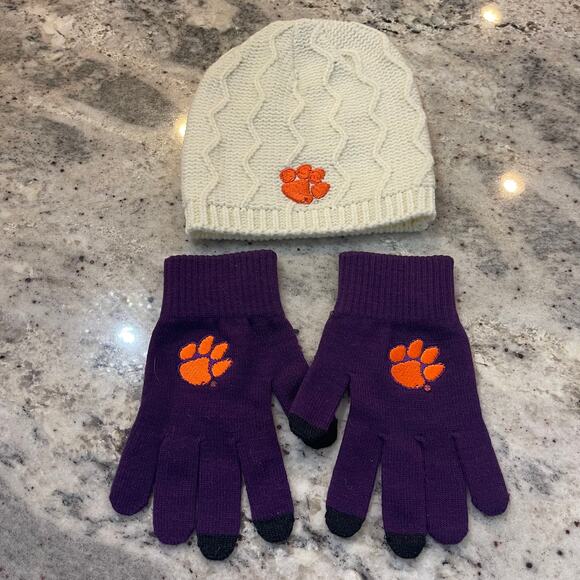 Clemson Beanie Hat & Gloves - Picture 1 of 2
